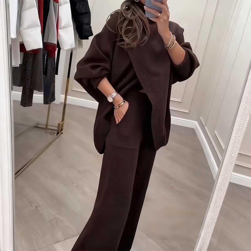 Eva | Set Cozy Donna con Pull Morbido e Pantaloni Larghi