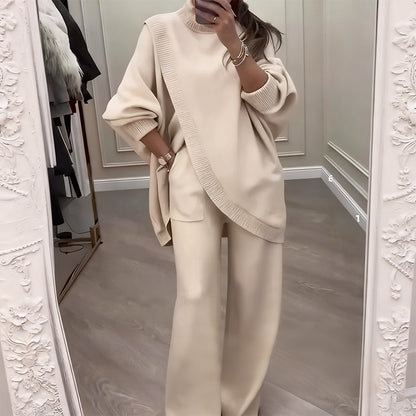 Eva | Set Cozy Donna con Pull Morbido e Pantaloni Larghi