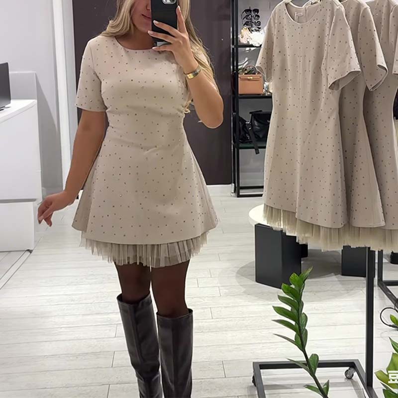 Aurora | Mini Abito Elegante con Dettagli Brillanti