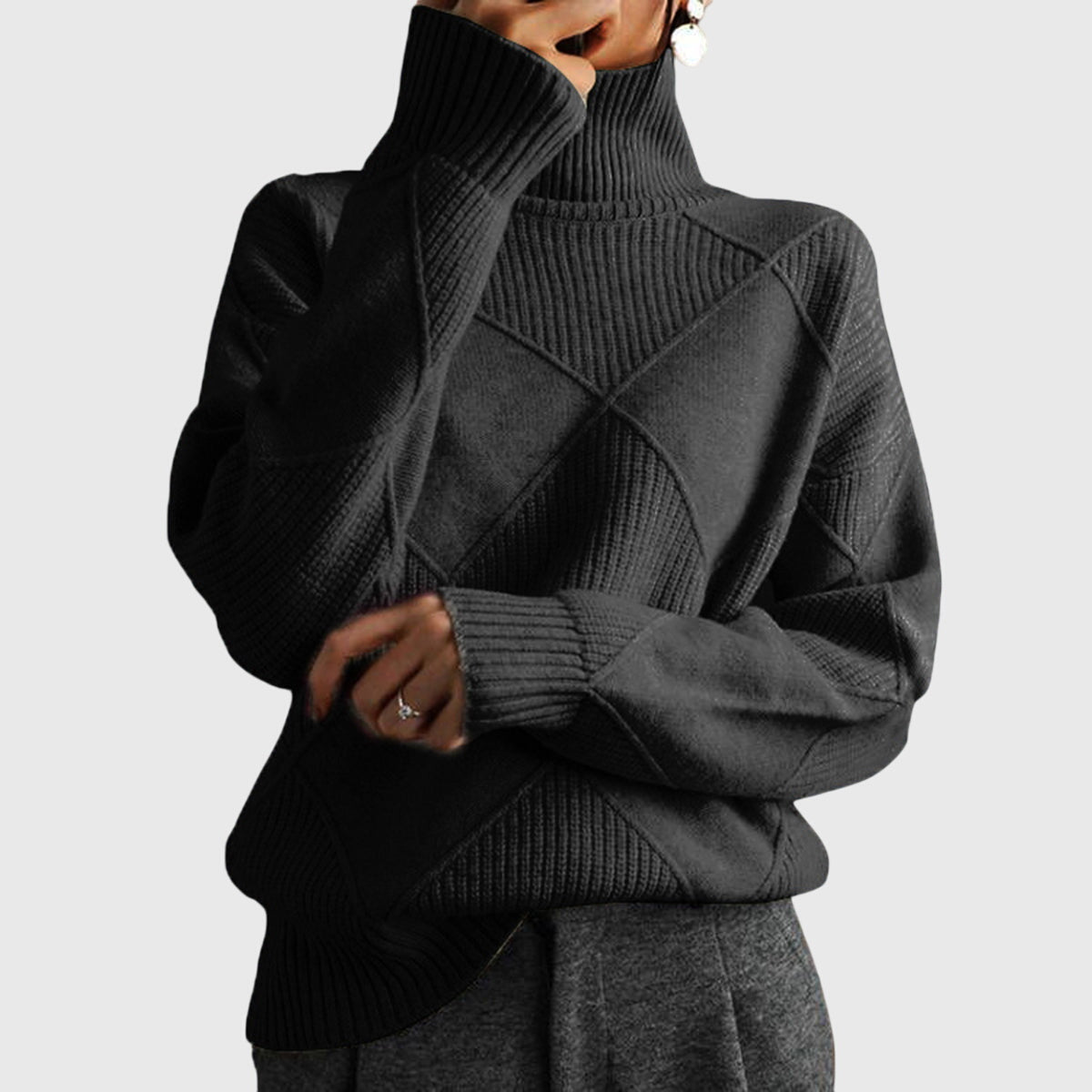 Verica | Maglione a collo alto con motivo geometrico