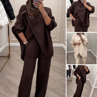 Eva | Set Cozy Donna con Pull Morbido e Pantaloni Larghi